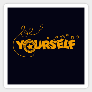 Be Yoyoself 80's Retro Inspirational Quotes Pun Typography Sticker